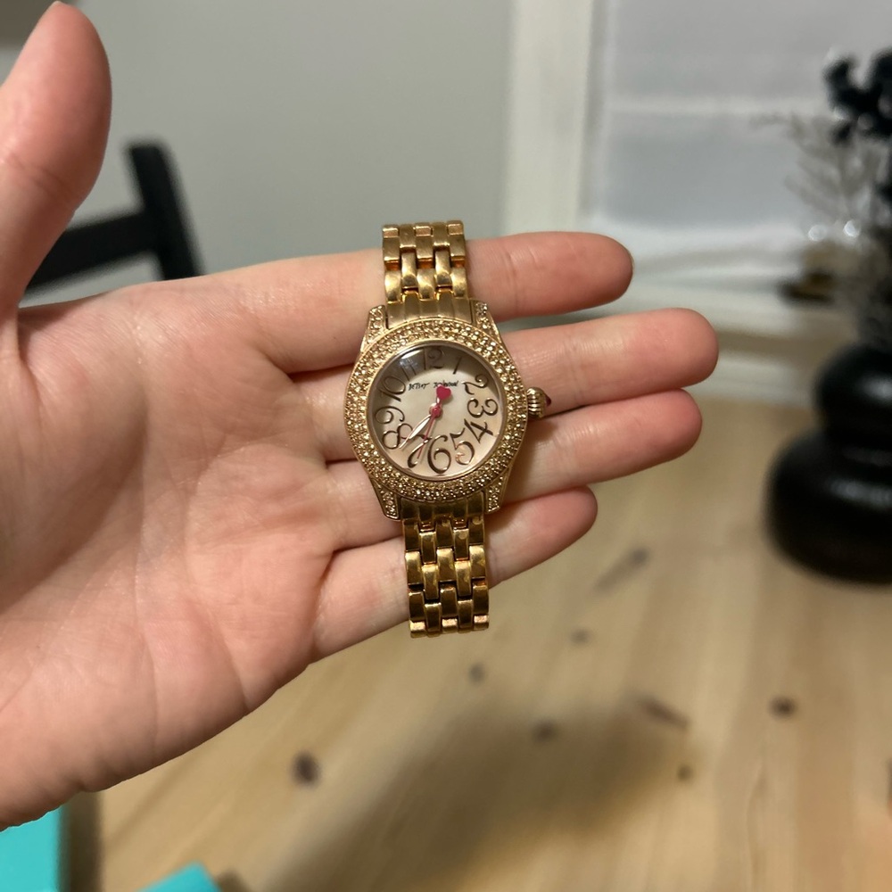 Betsey Johnson Gold Watch with Luxurious Bracelet Design